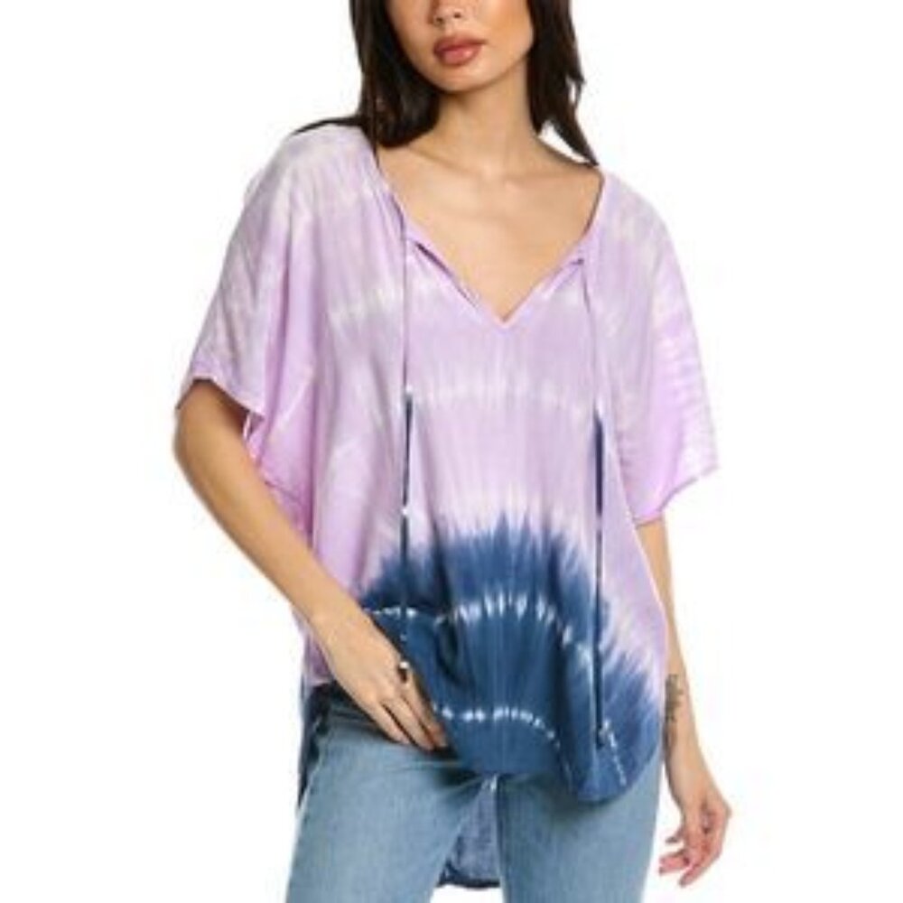 NWT Michael Stars "Pamela" Tie-Dye Peasant Top Size Large